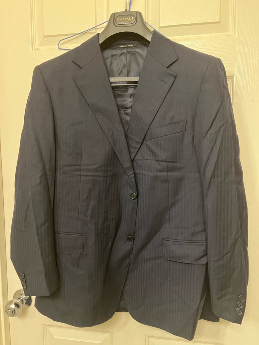 Canali Navy Pinstripe Men's Suit- Blazer and Pants